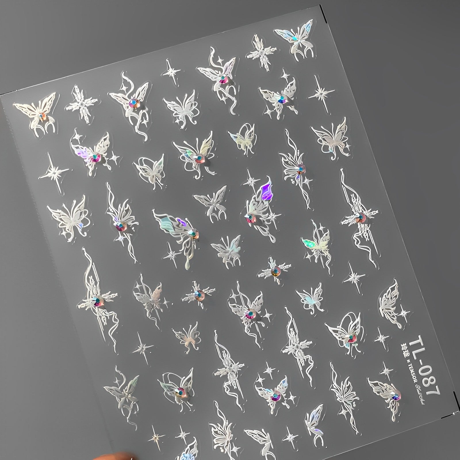 White Butterfly Speckles DIY Digicam Sticker