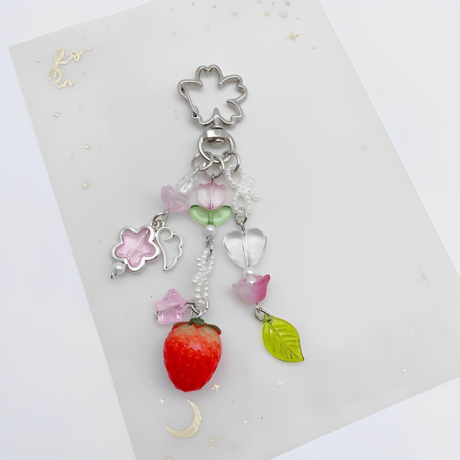 Strawberry Leaf Y2K Digi Keychain