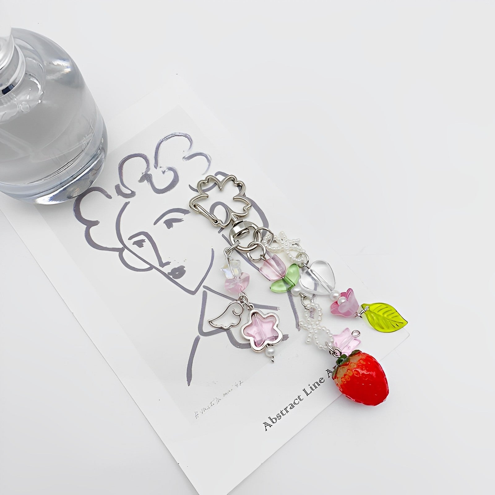 Strawberry Leaf Y2K Digi Keychain