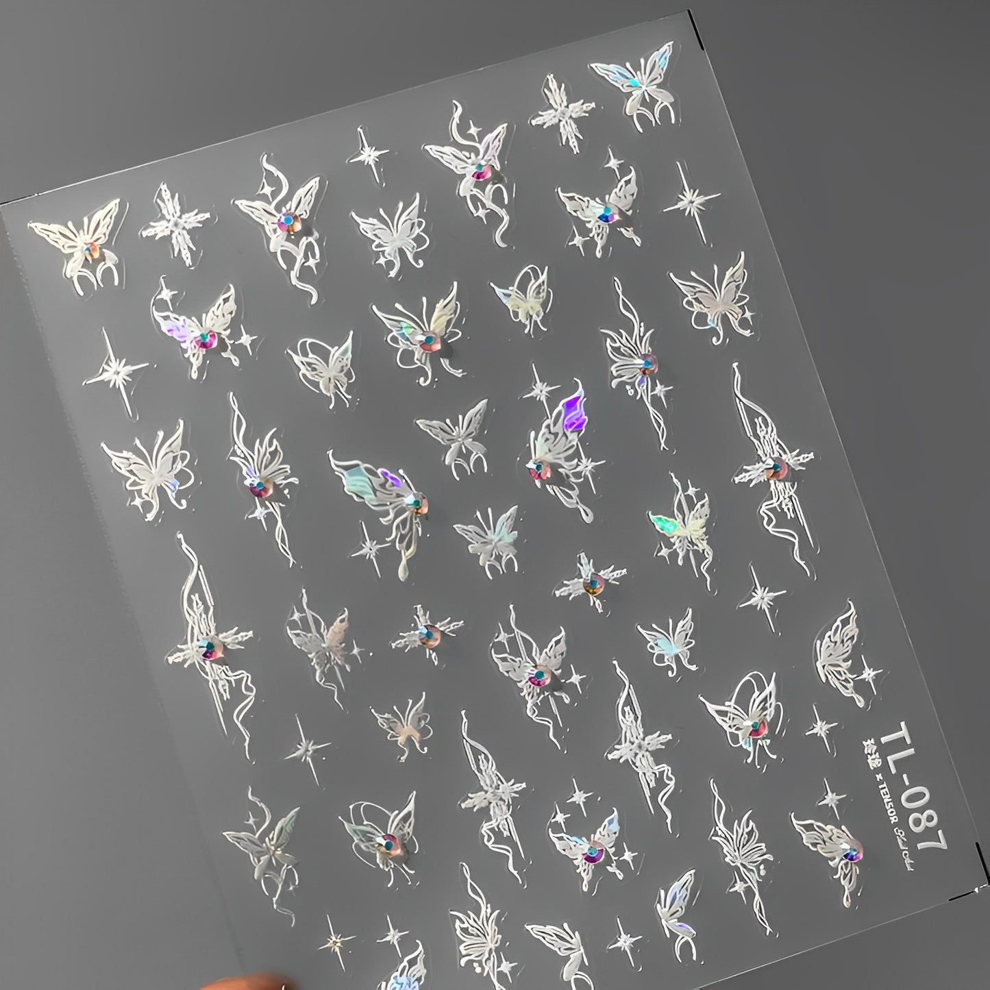 White Butterfly Speckles DIY Digicam Sticker