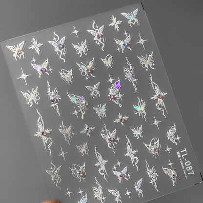 White Butterfly Speckles DIY Digicam Sticker