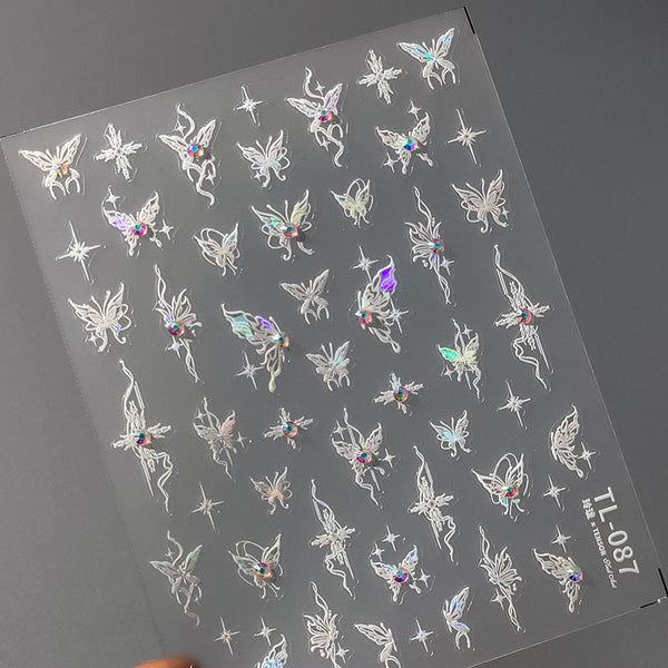 Silver Flash Butterfly DIY Digicam Sticker