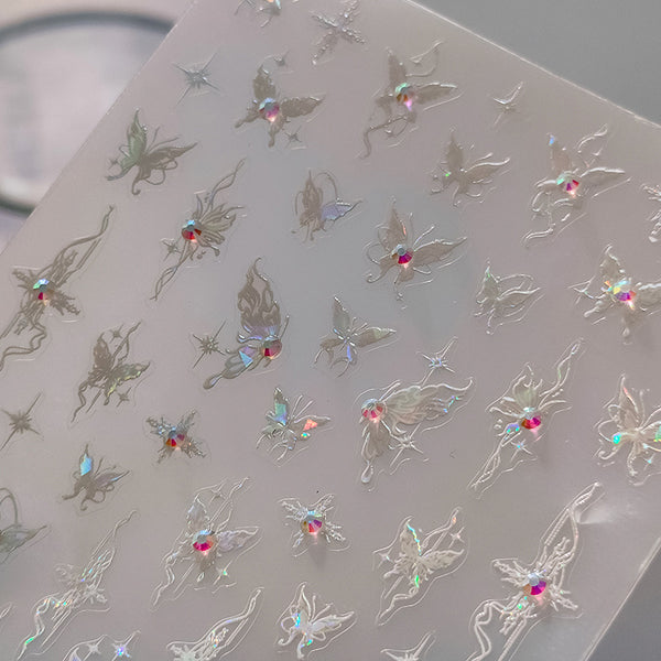 White Butterfly Speckles DIY Digicam Sticker